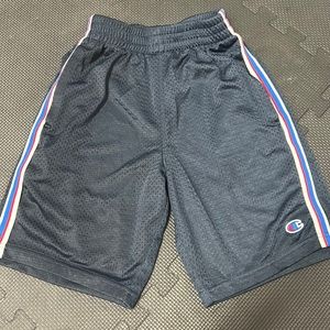 Blue Champion shorts.